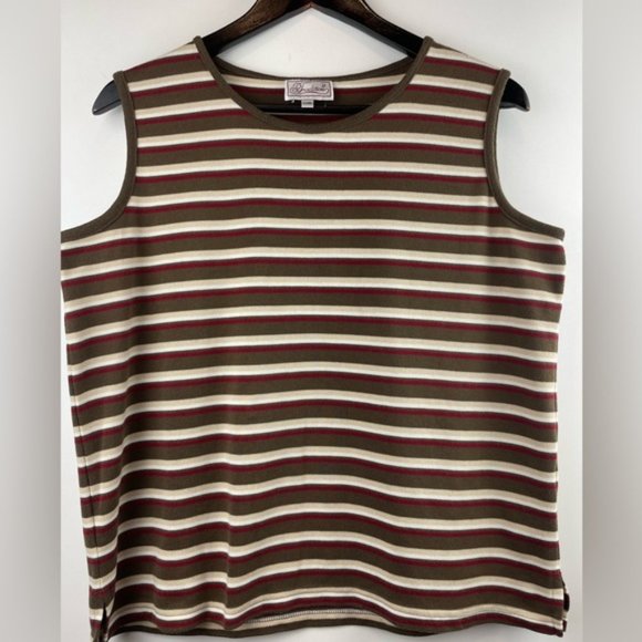 VINTAGE Striped Tank Top Sleeveless Top size Large - Picture 14 of 15